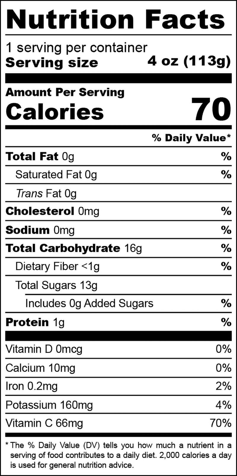 Blue Sipper nutrition facts