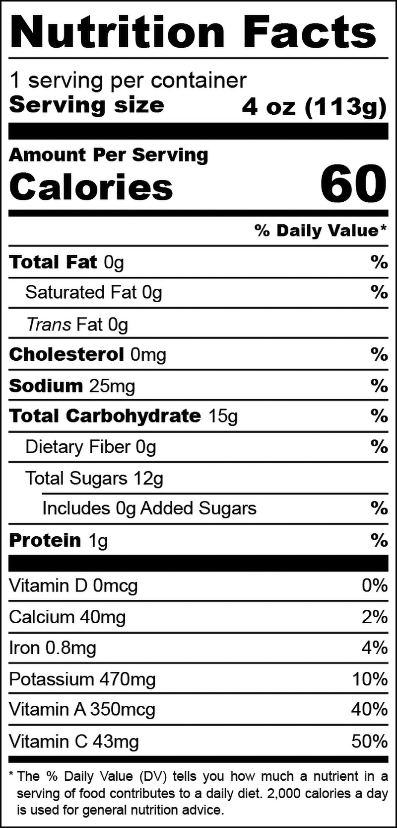 Green Sipper nutrition facts