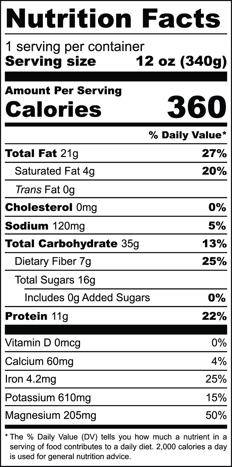 Hair Glow nutrition facts