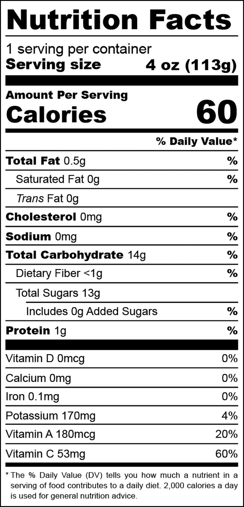 Purple Sipper nutrition facts