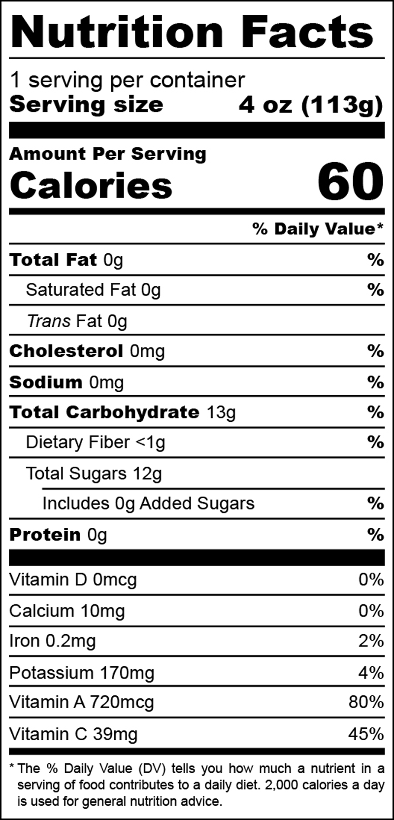 Red Sipper nutrition facts